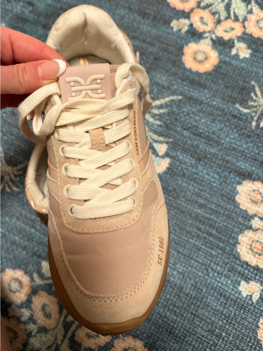 Sam Edelman Layla sneaker in luxe beige sz 7.5 women’s - Picture 3 of 8